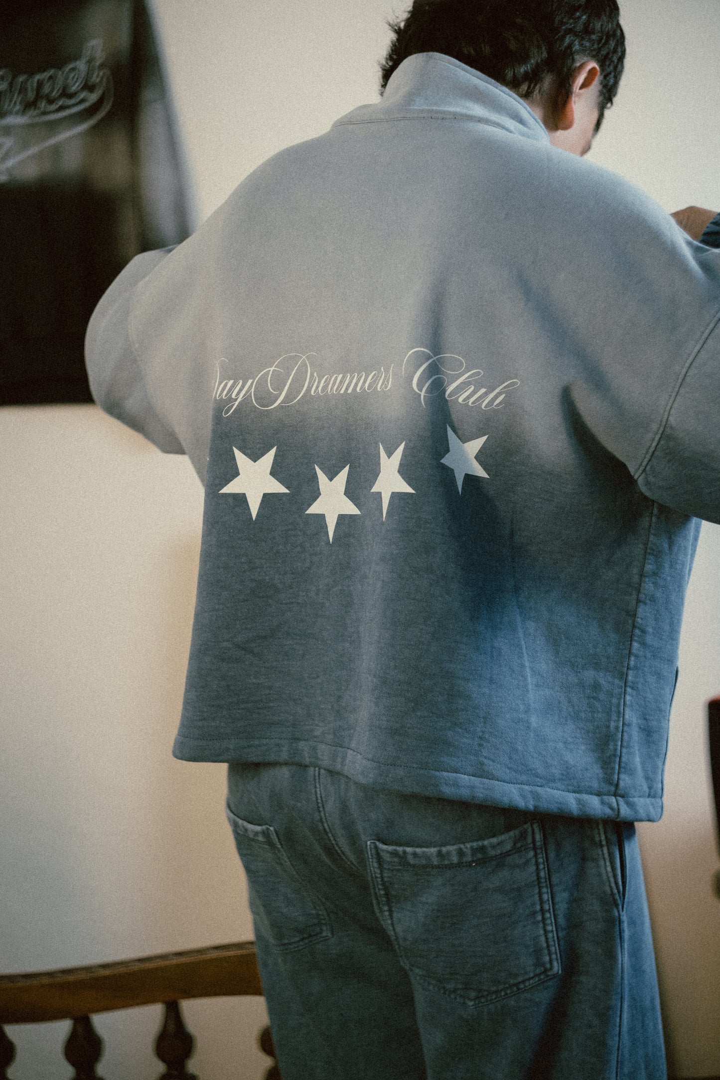 Blue Zip Worn Out