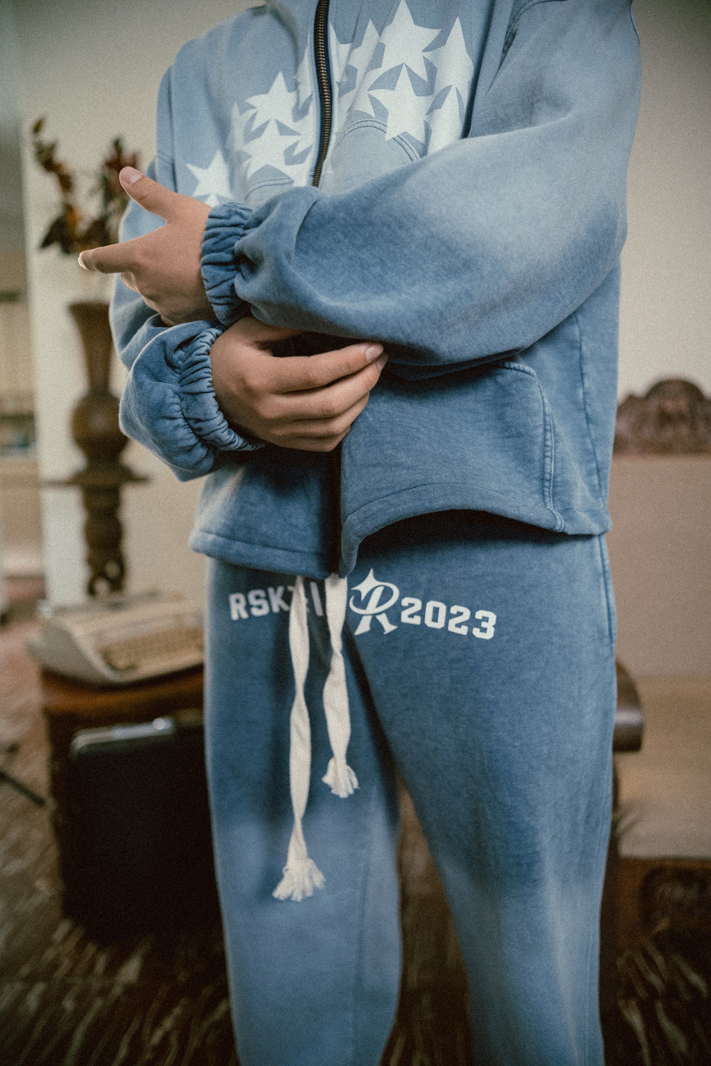 Blue Worn Out Pant